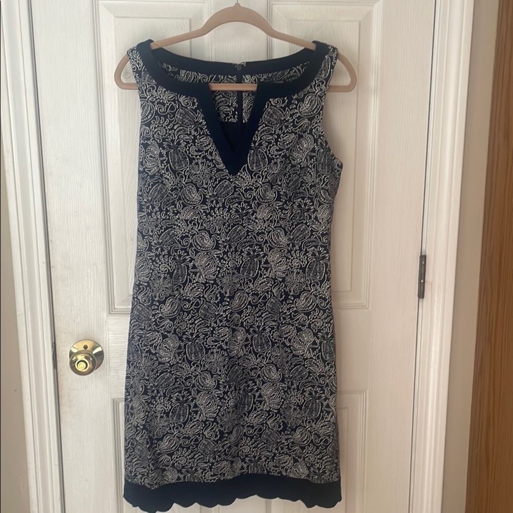 Vineyard Vines Blue and White Sleeveless Sheath Dress
